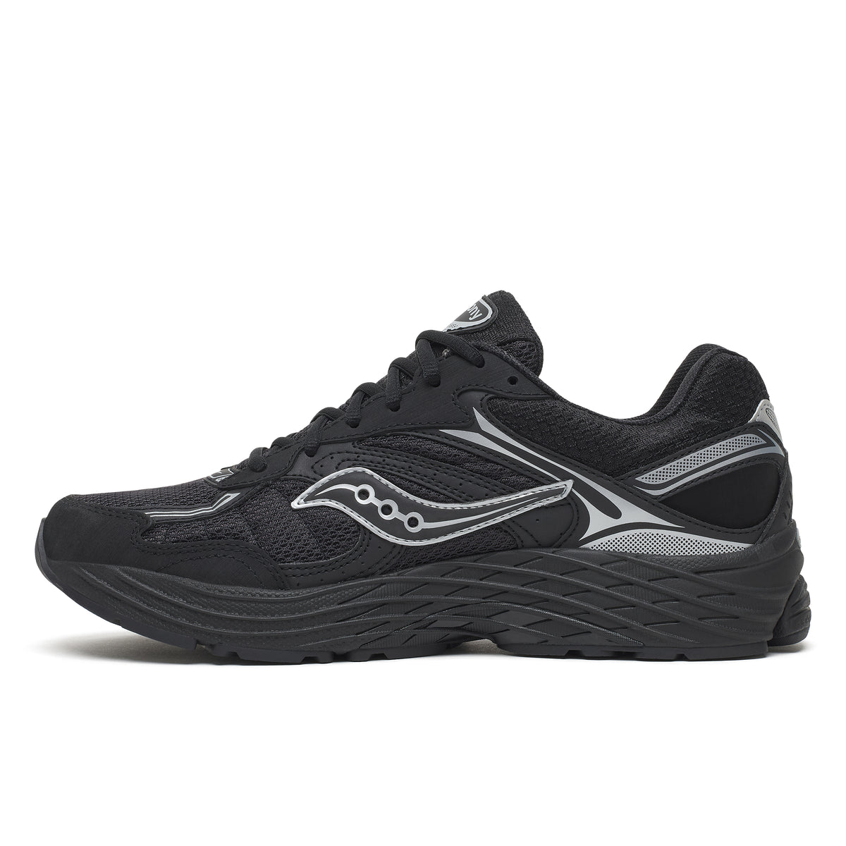 Mens Saucony Progrid Omni 9 GTX Black/Silver Trainers — view 3
