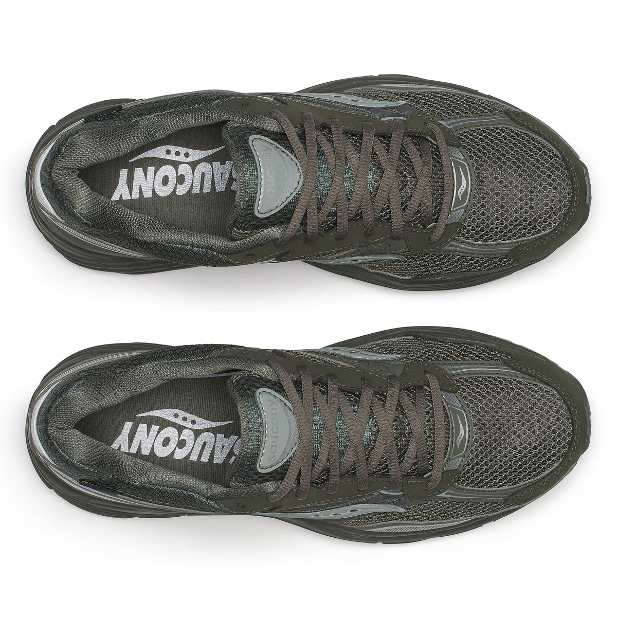 Mens Saucony Progrid Omni 9 GTX Fatigue/Silver Trainers — view 6