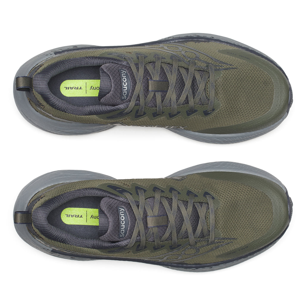Mens Saucony Ride Tr3 Gtx Fatigue/Ebony Trainers — view 6