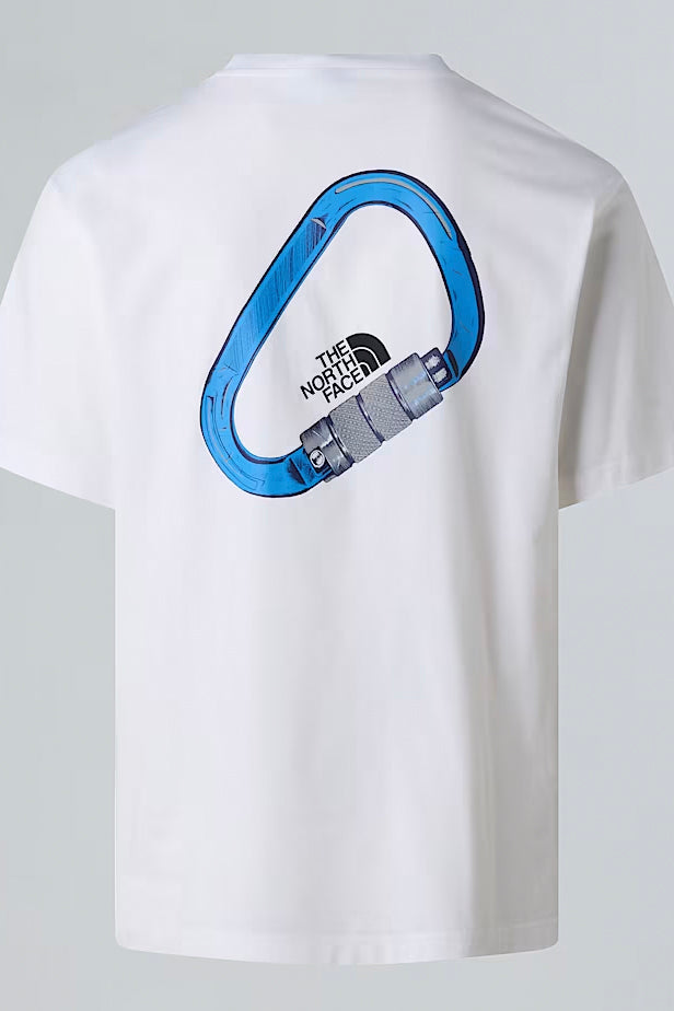 Mens The North Face Explore Carabiner Rel White T Shirt — view 4