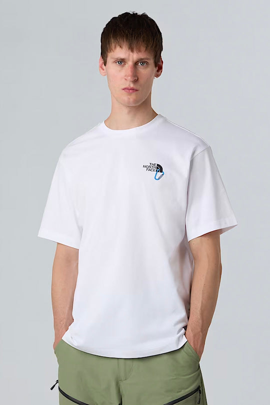 Mens The North Face Explore Carabiner Rel White T Shirt