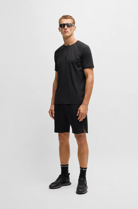 Mens BOSS Green Active 1 Black T Shirt And Hecon Active Shorts Set