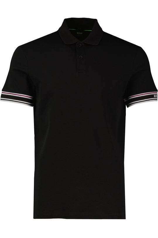 Mens BOSS Green Polo Zone Black Polo Shirt