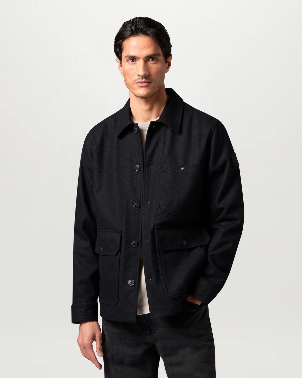 Mens Belstaff Trail Overshirt Wool Dark Ink Overshirts — view 2