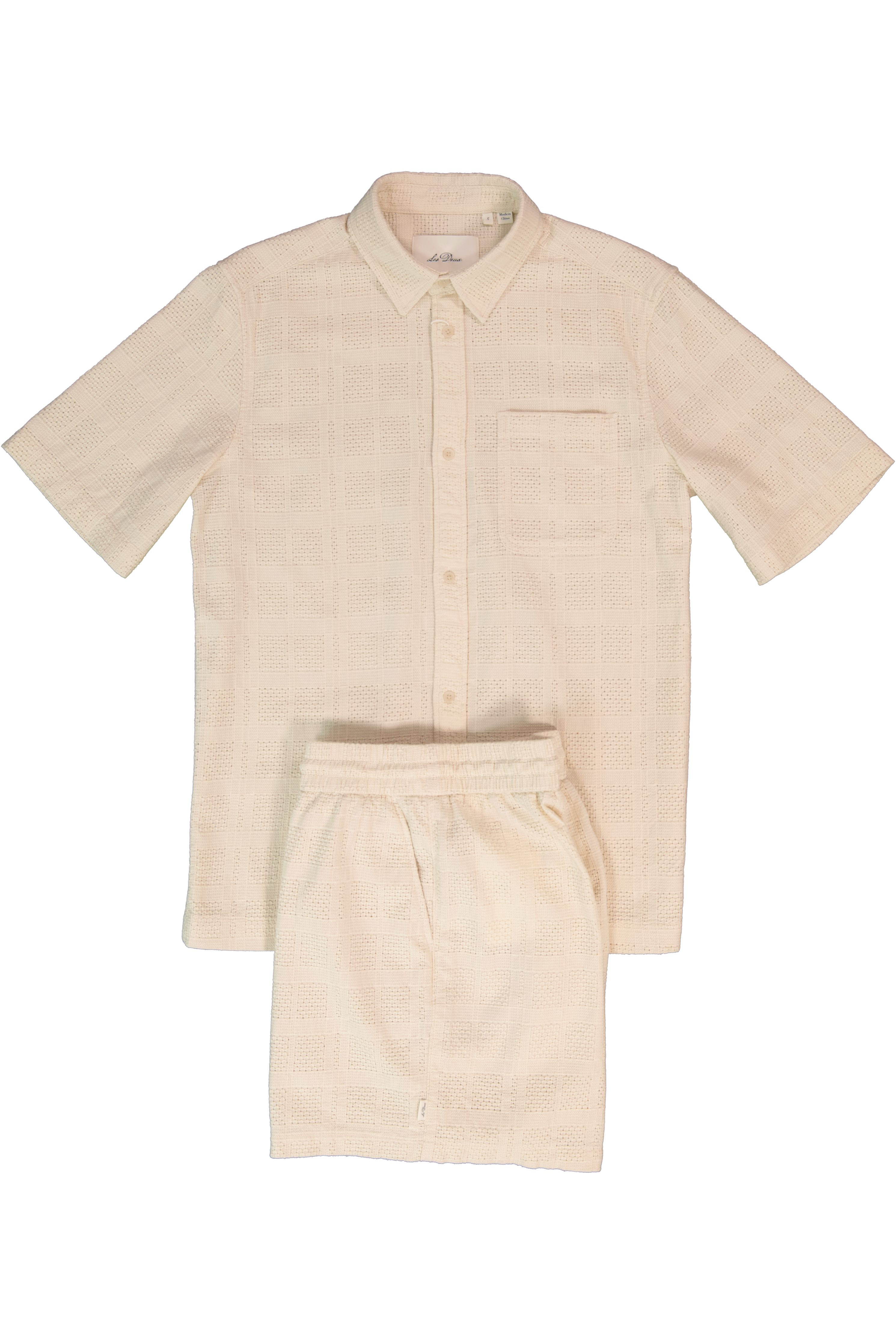 Mens Les Deux Ivory Charlie SS Shirt & Short Set - image 3
