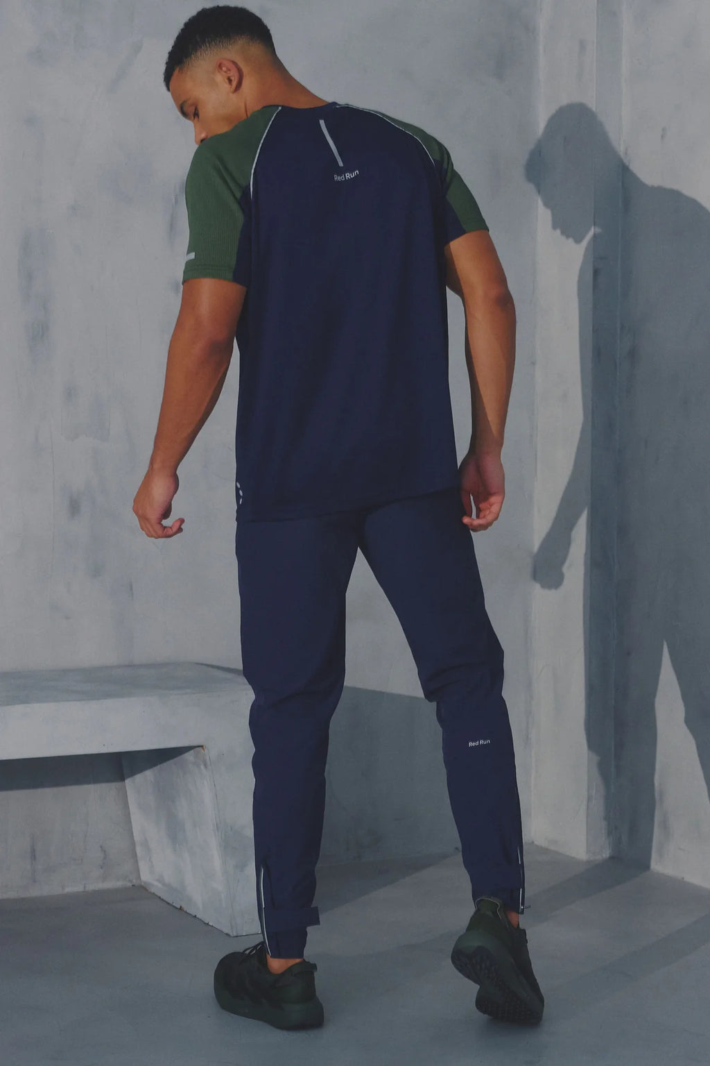 Mens Red Run Midnight Moss Navy Adjustable Technical Trouser — view 2