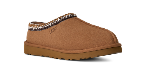 Brown UGG slipper on a white background