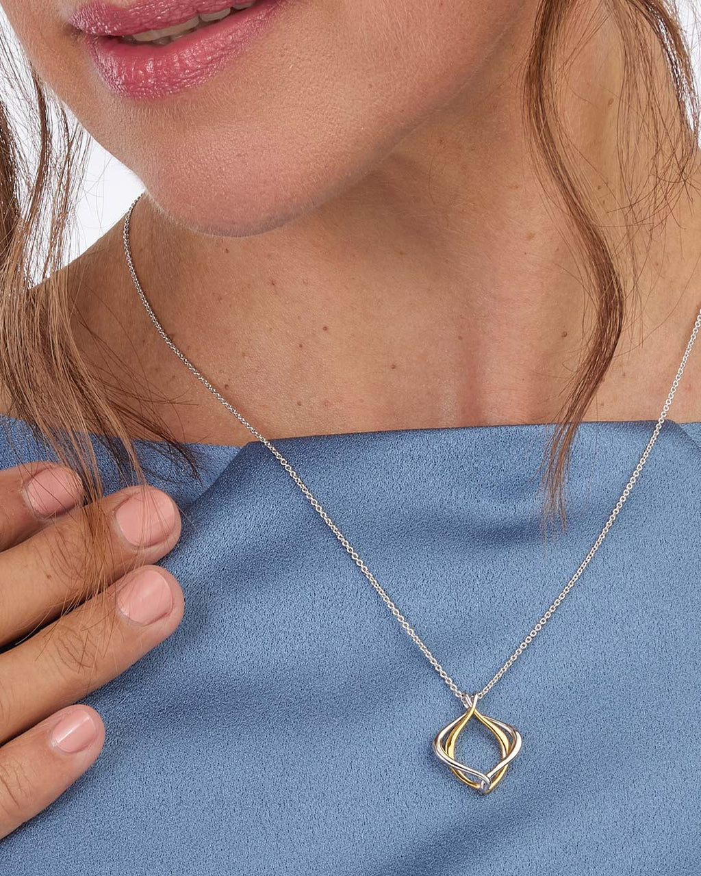 Model wears Alicia Golden Petite Necklace