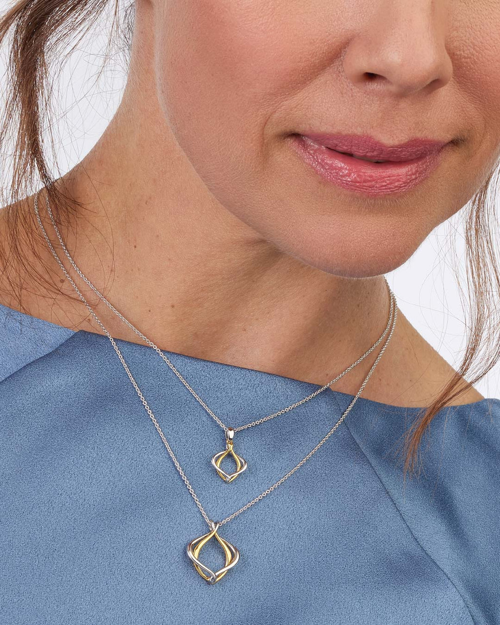 Model wears Alicia Golden Petite Necklace