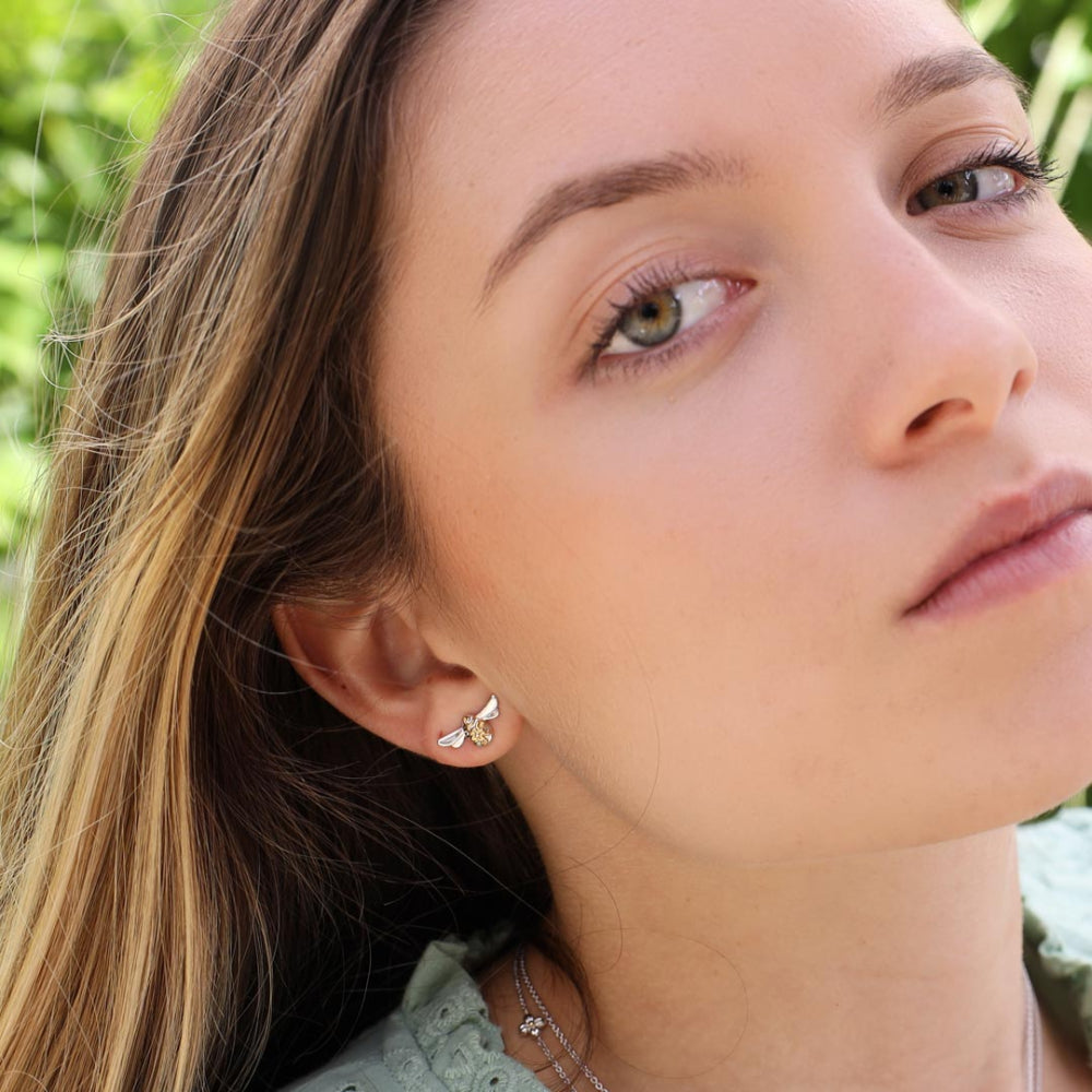 Kit Heath Blossom Flyte Honey Bee Stud Earrings — view 2