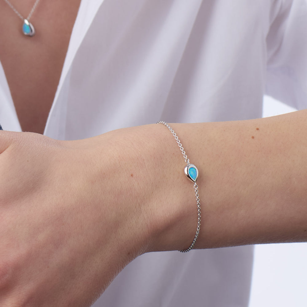 Kit Heath Silver Coast Pebble Synthetic Blue Opal Sider Bracelet — view 3