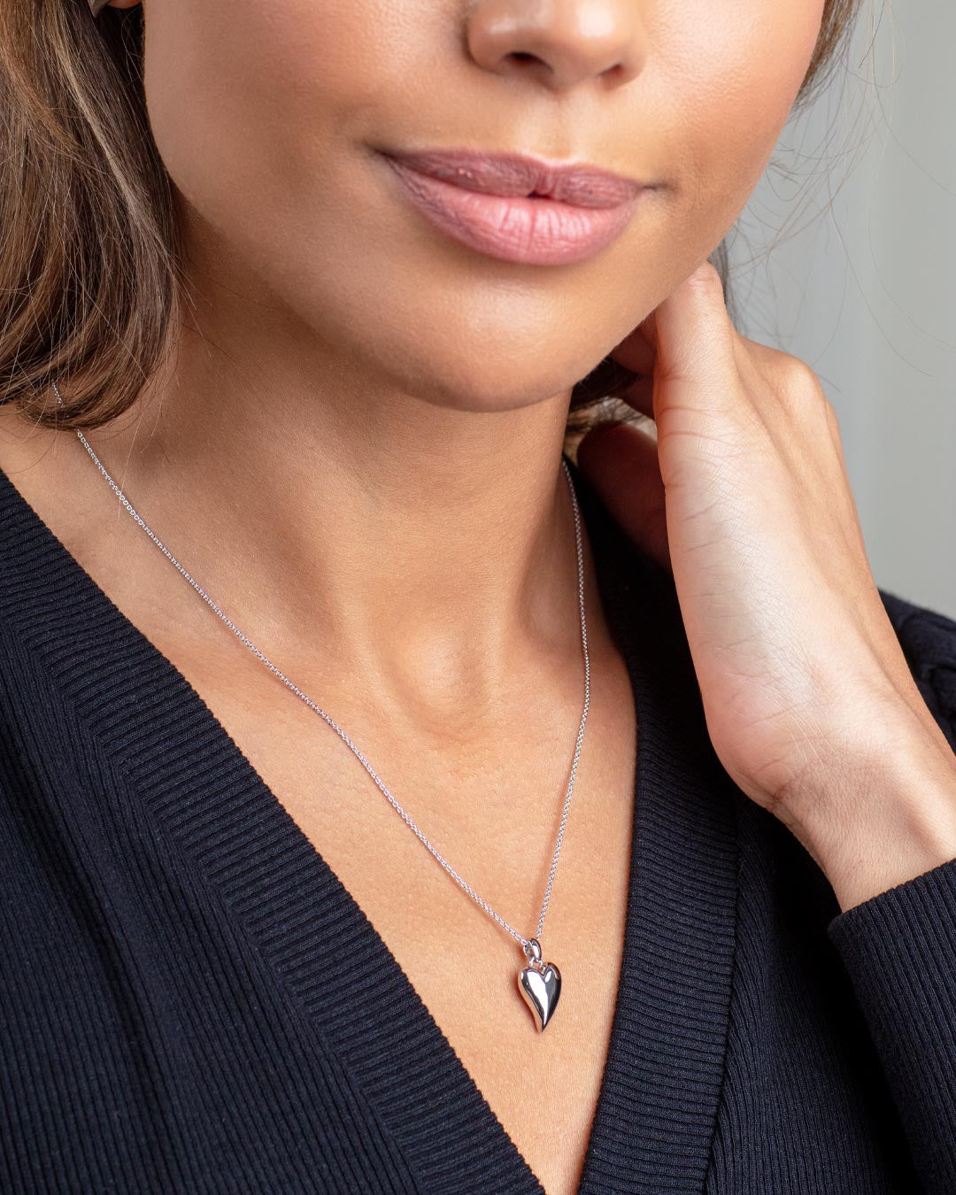 Model wears Desire Cherish Midi Heart Necklace