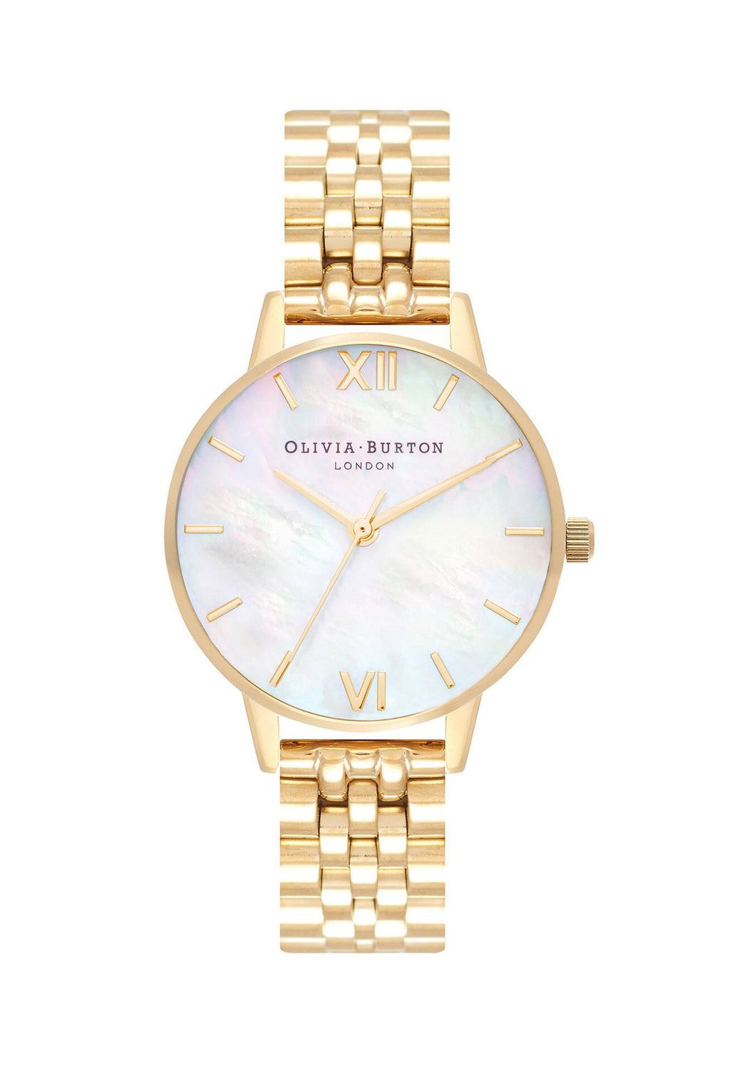 The Olivia Burton Ladies Mother of Pearl Bracelet Watch, a gold plated watch from Olivia Burton, at OD’s Jewellers in St Helens.