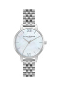 The Olivia Burton Ladies Midi Mother of Pearl Bracelet Watch, a silver stainless steel watch from Olivia Burton, at OD’s Jewellers St Helens.