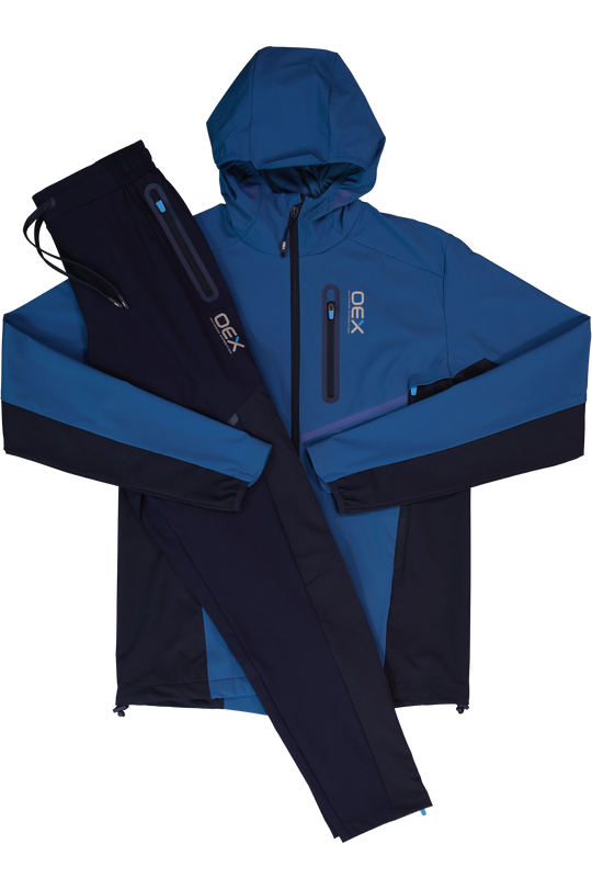 Men's OEX Aspect Dark Blue Navy Tracksuit Jacket & Aspect Navy Tracksuit Pant Set