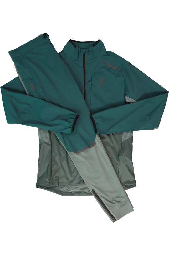 Men's On Running Spirulina Olive Weather Jacket & Weather Pant Tracksuit Set