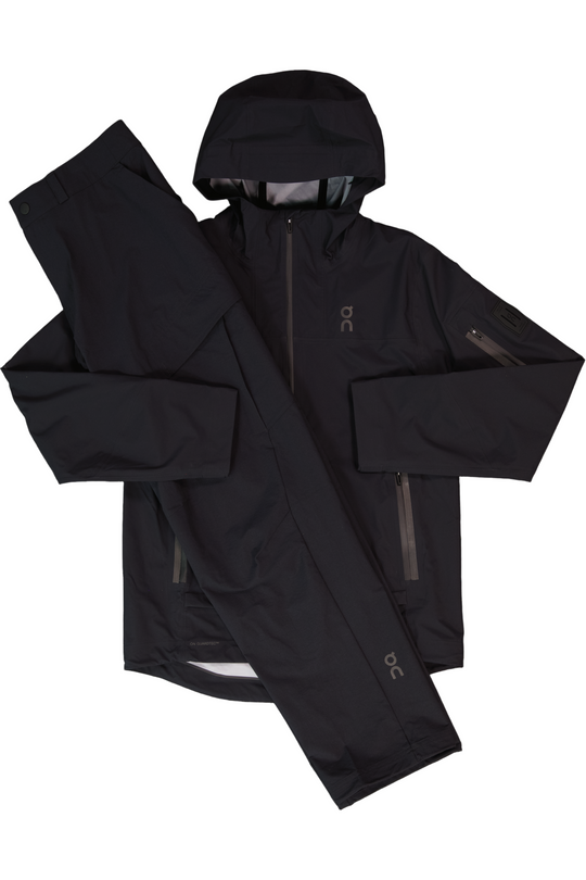 Men's On Running Black Trek Waterproof Jacket & Water Resistant Trek Pants Set