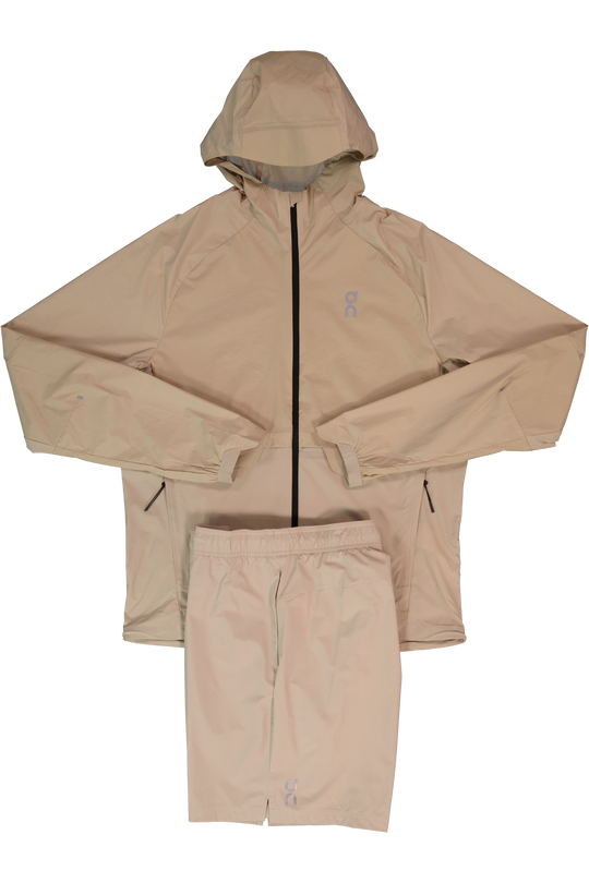Men's On Running Desert Core Jacket & 7" Core Shorts Set