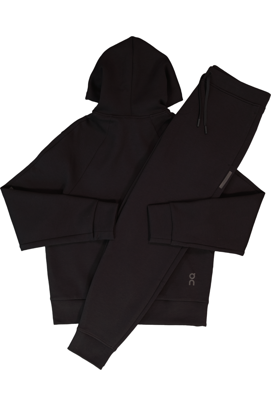 Men's On Running Black Focus Tech Zipped Hoodie & Focus Tech Pant Tracksuit Set — view 2