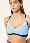Women's P.E Nation Paramount Sports Bra In Alaskan Blue & Black