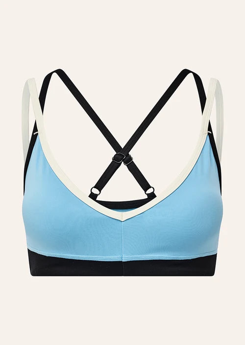 Women's P.E Nation Paramount Sports Bra In Alaskan Blue & Black — view 6