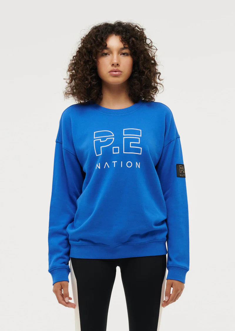 Women s P.E Nation Electric Blue Heads Up Sweat ODs Designer Clothing