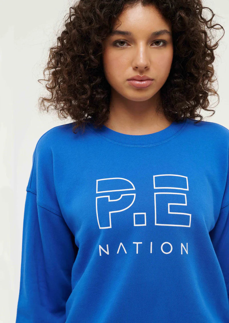 Women s P.E Nation Electric Blue Heads Up Sweat ODs Designer Clothing