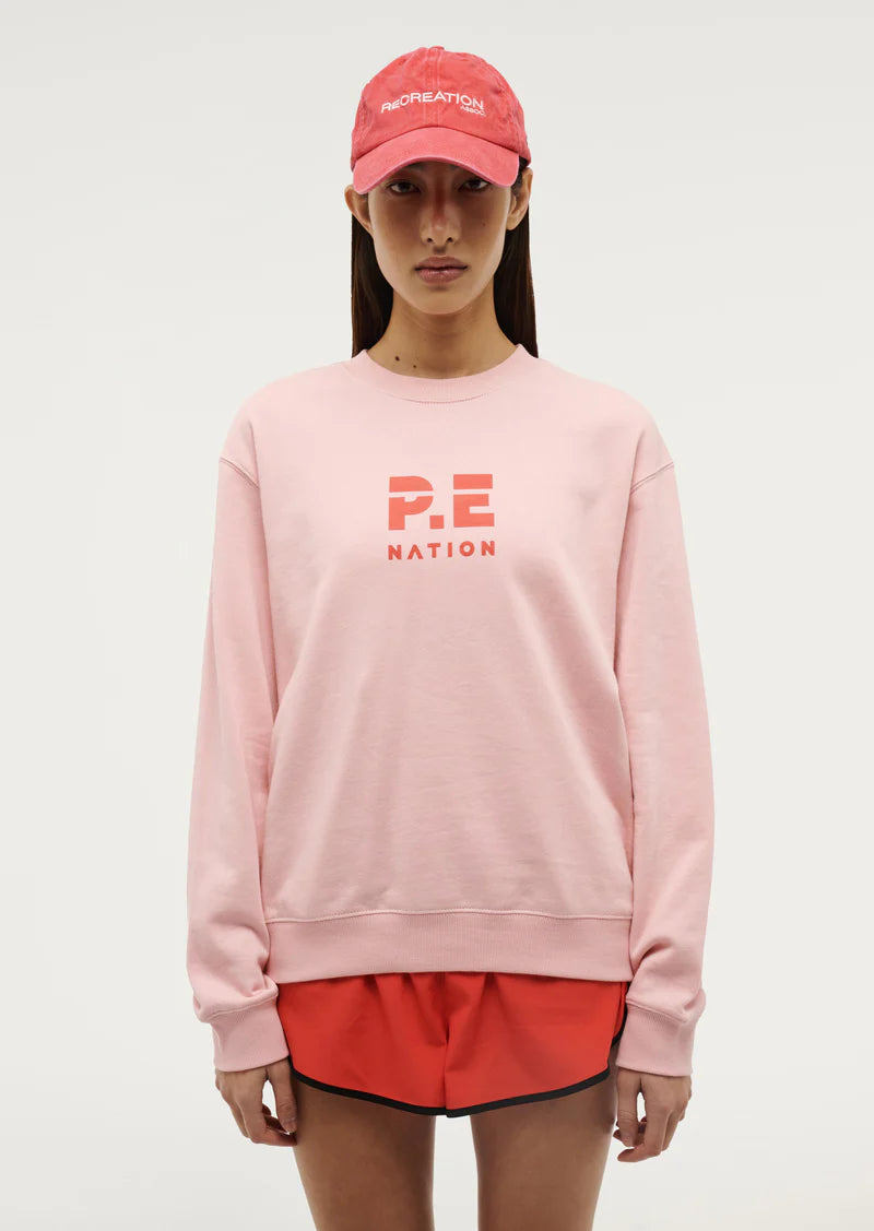 Women s P.E Nation Pink Heads Up Sweat