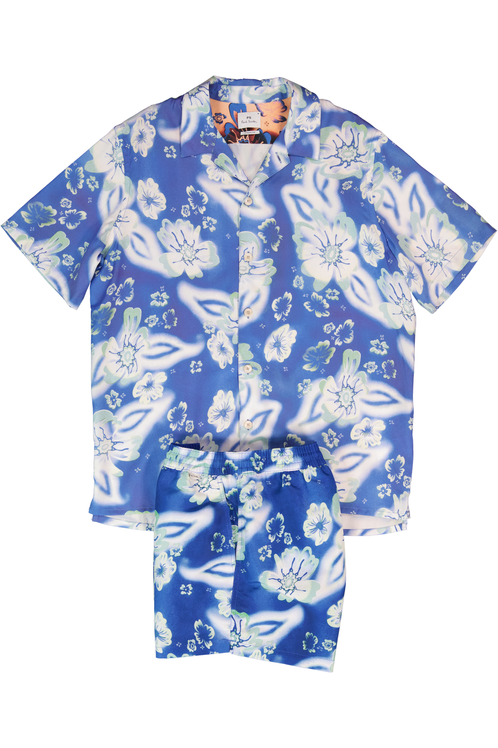 Mens Paul Smith Cobalt Blue Casual Shirt And Riso Floral Swim Short - image 2