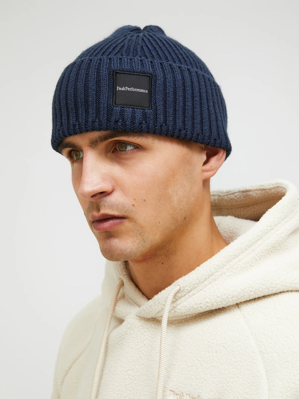 Peak Performance Cornice Beanie Hat in Blue Shadow — view 3