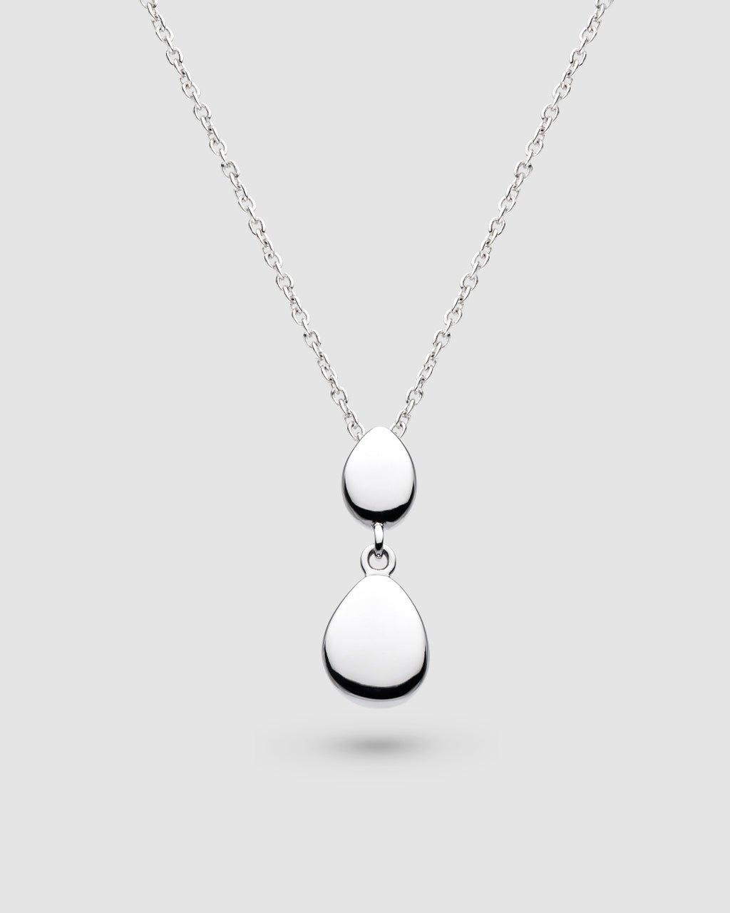 Pebbles Twin Droplet Necklace in sterling silver