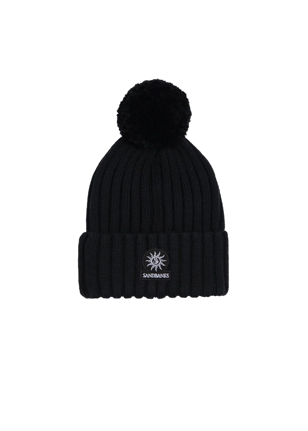 Women's Sandbanks Black Pom Pom Beanie Hat