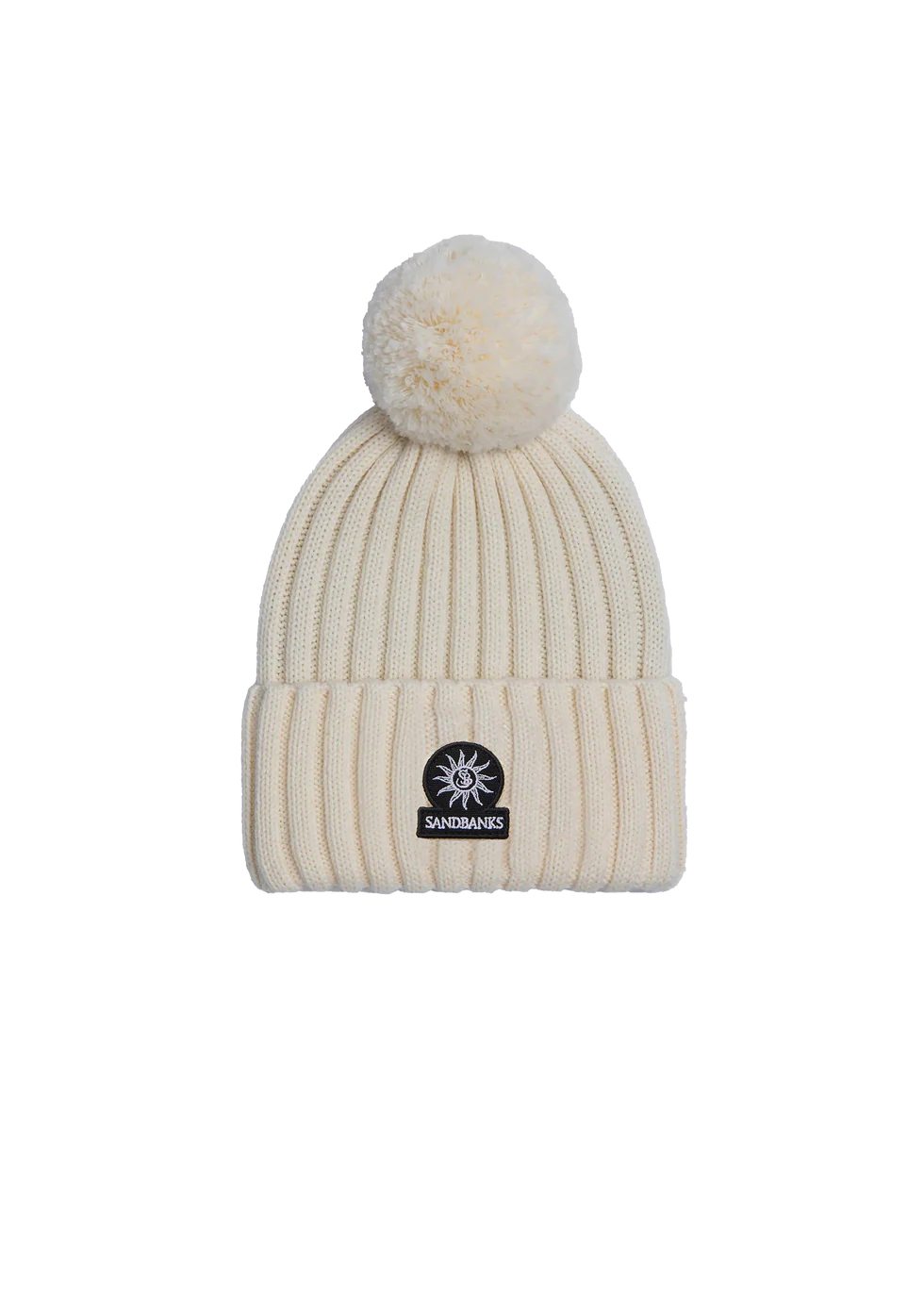 Women's Sandbanks Ecru Pom Pom Beanie Hat
