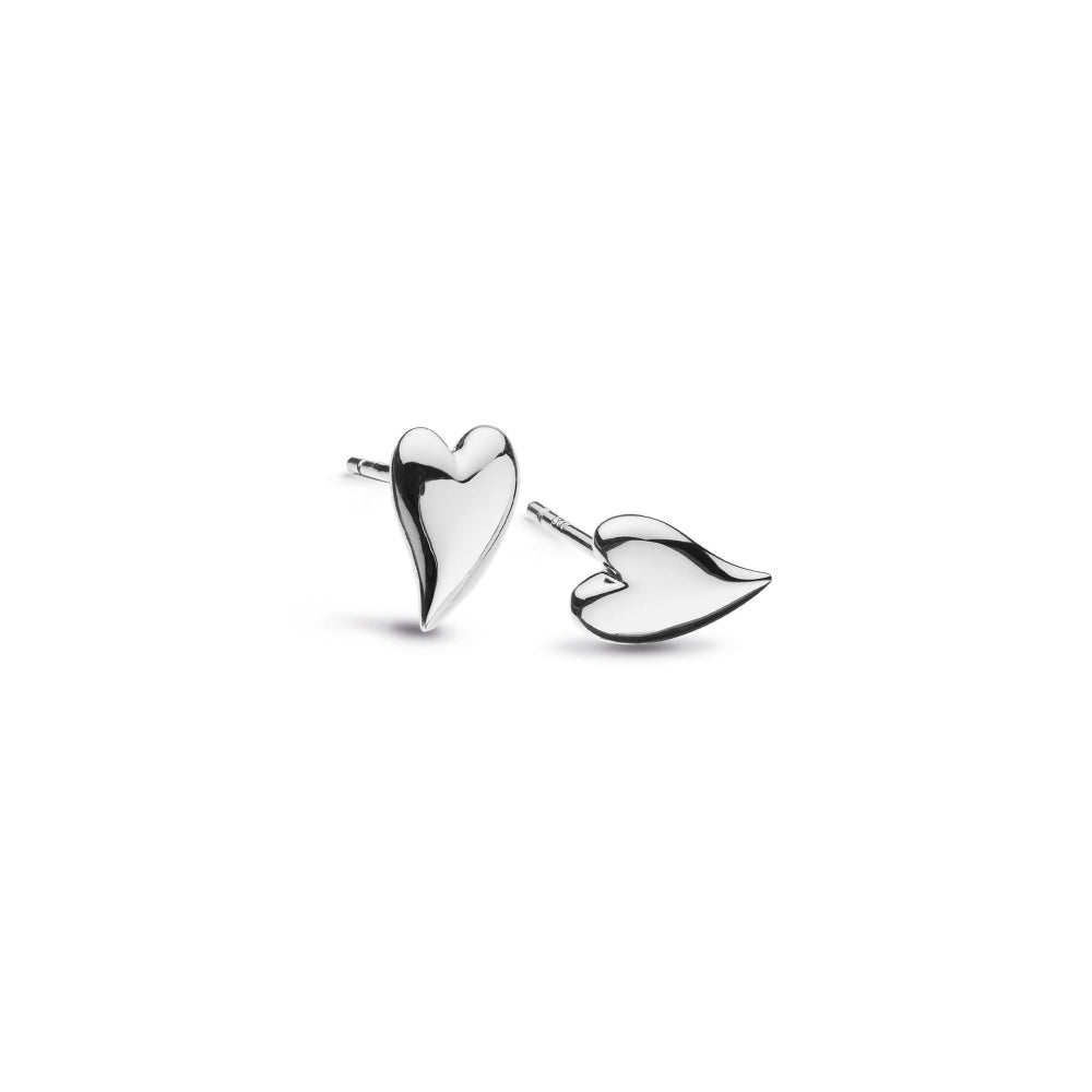 Kit Heath Silver Desire Kiss Mini Heart Stud Earrings 40BK