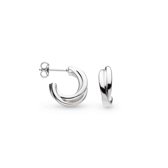 Kit Heath Bevel Trilogy Semi Hoop Stud Earrings-6166RP
