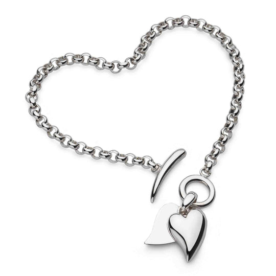Kit Heath Silver Desire Love Duet Heart T-Bar Bracelet 70507RP