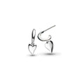 Kit Heath Silver Desire Kiss Mini Heart Semi Hoop Stud Drop Earrings 60BKRP
