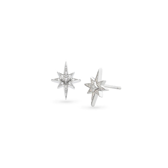 Kit Heath Silver Celeste North Star CZ Earrings 30456CZ