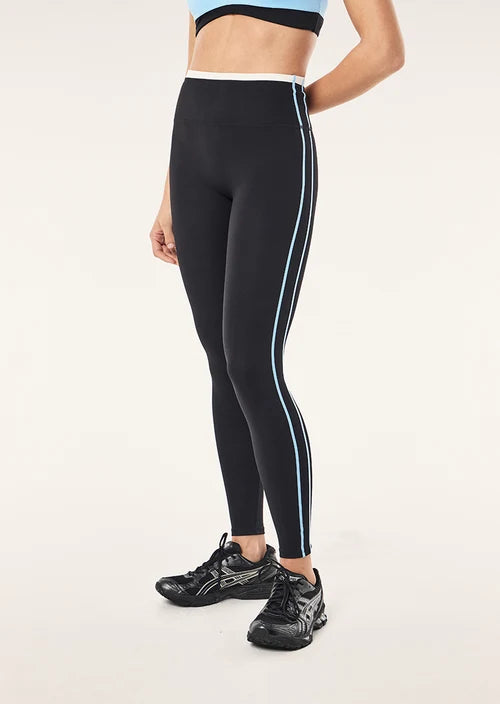 Women's P.E Nation Radar Full Length Legging In Black & Alaskan Blue — view 2