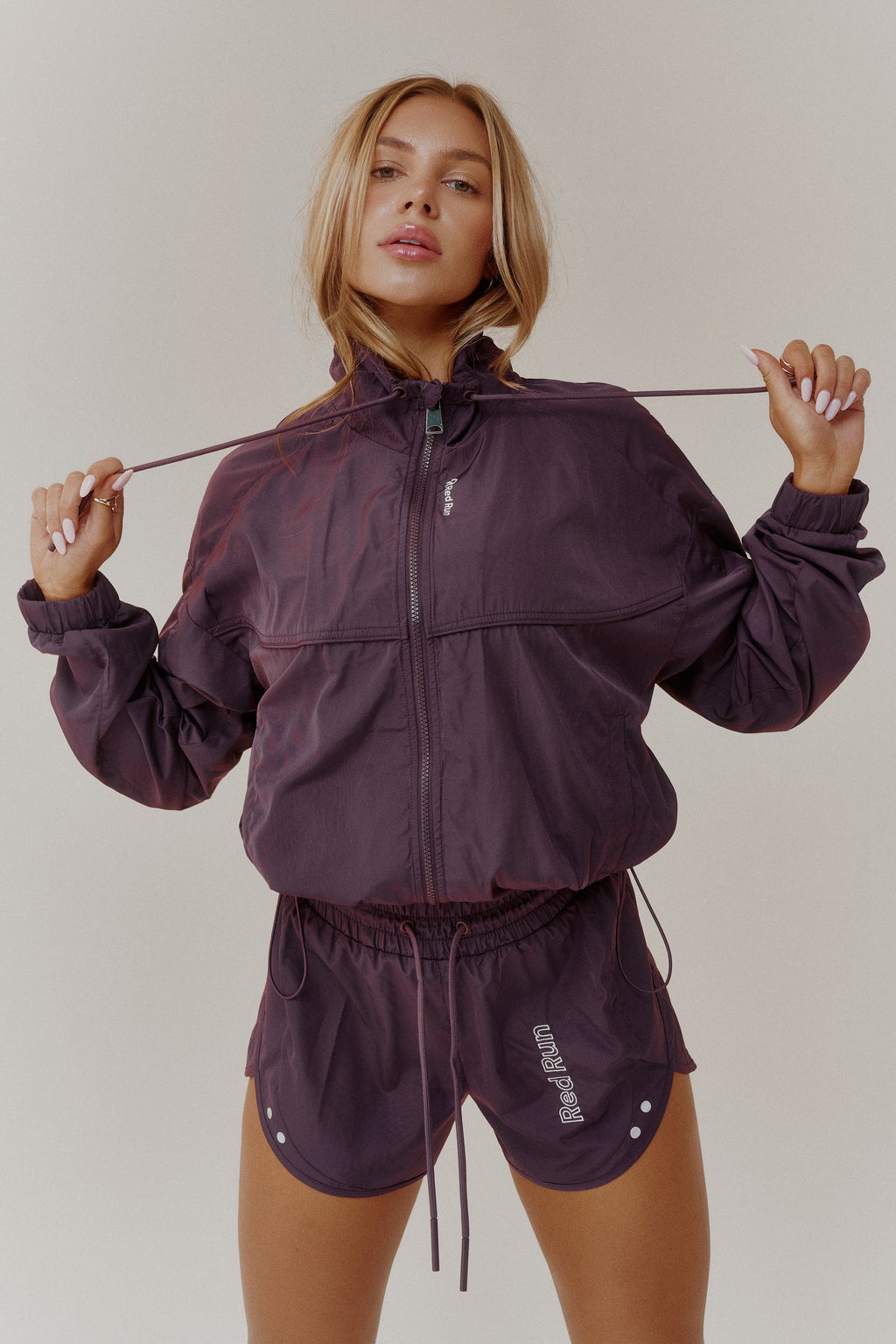 Womens Red Run Dark Cherry Active Windbreaker