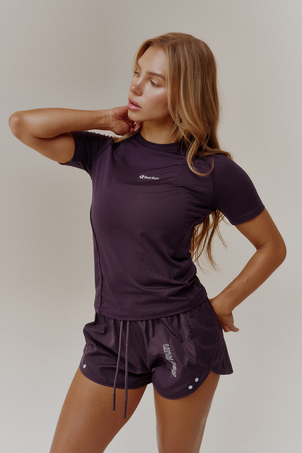 Womens Red Run Dark Cherry Active Running Shorts