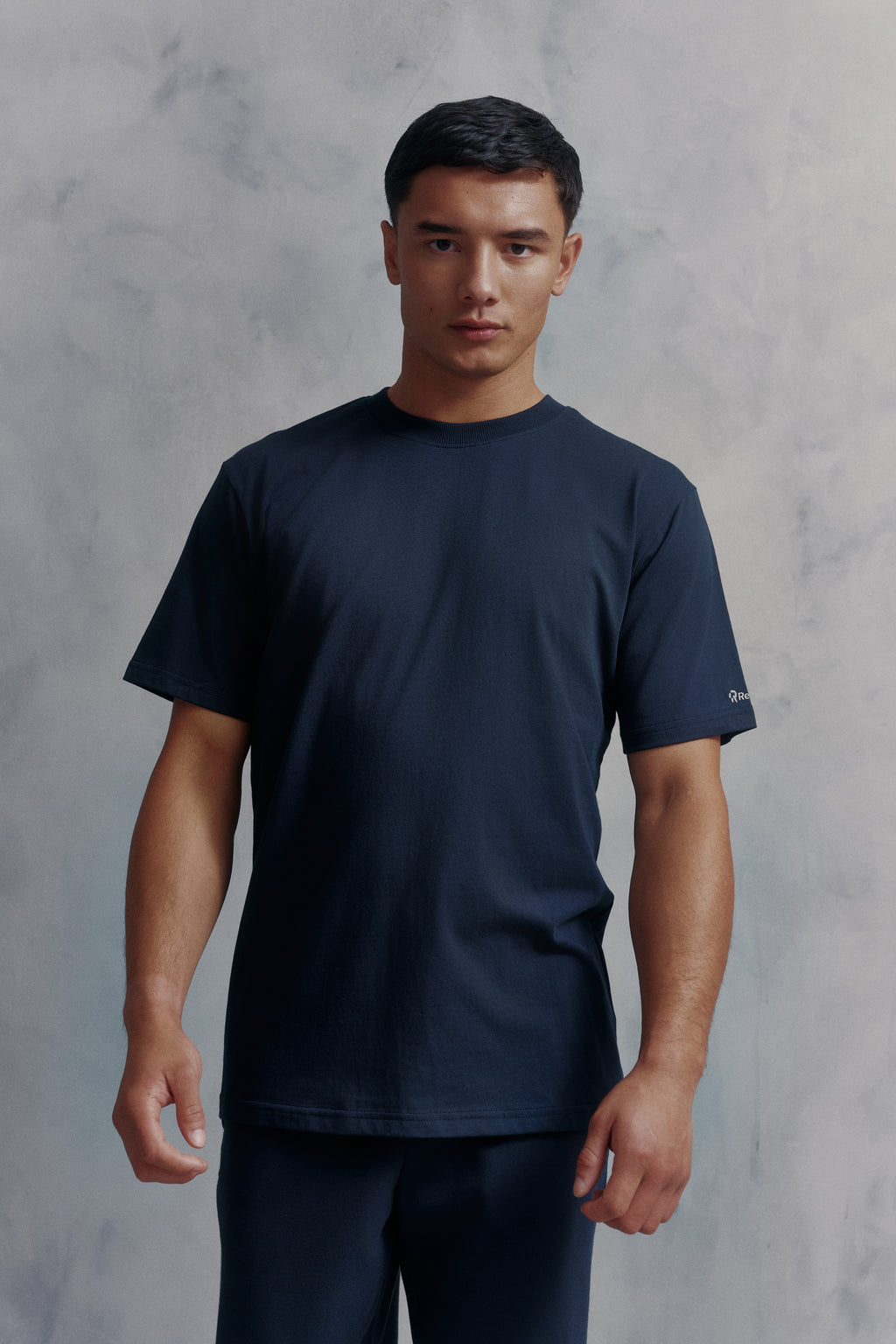 Mens Red Run Core Navy Technical Runner Tee