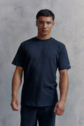 Mens Red Run Core Navy Technical Runner Tee