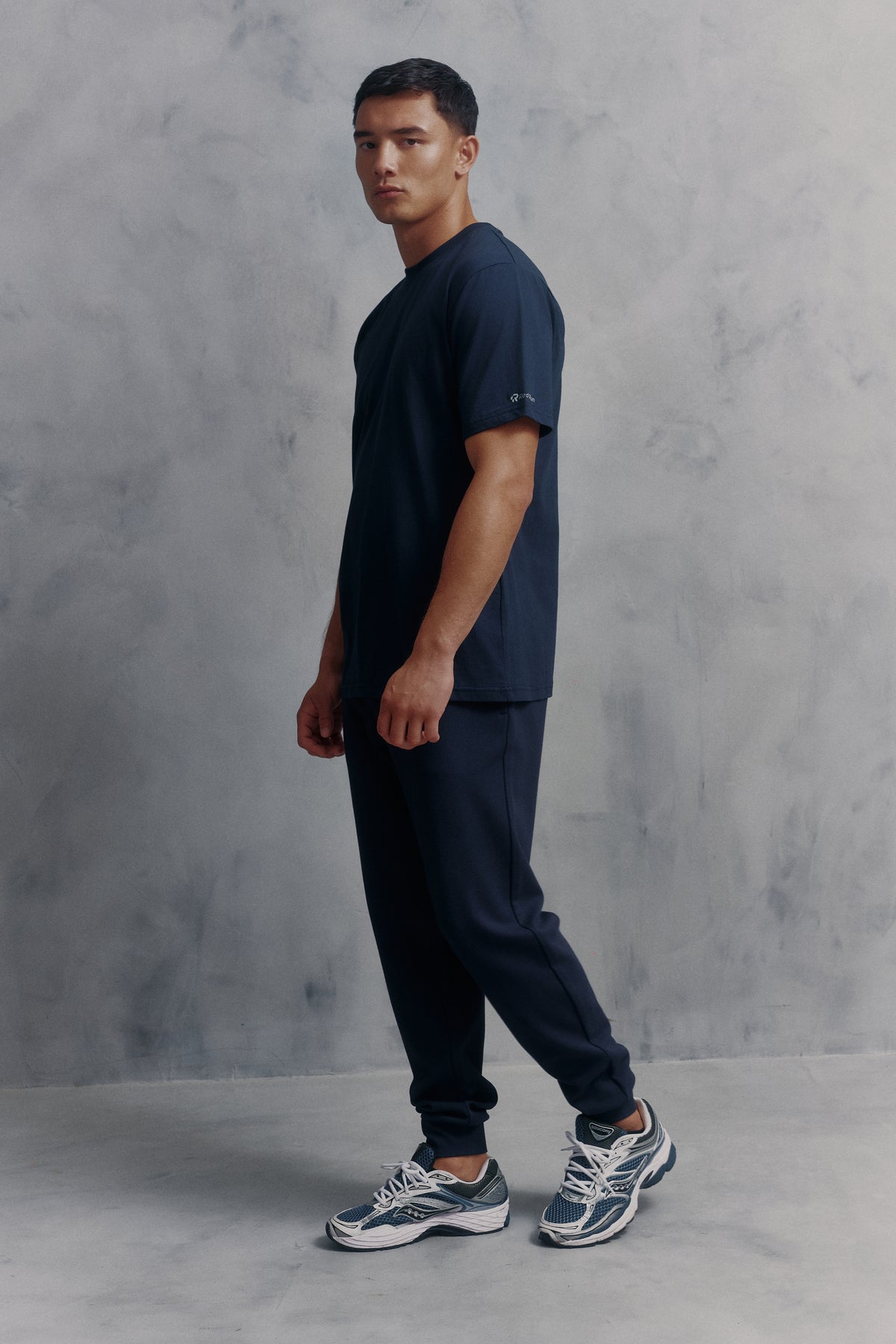 Mens Red Run Core Navy Technical Runner Tee