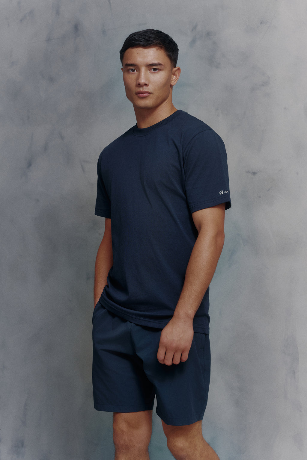Mens Red Run Core Navy Technical Runner Tee
