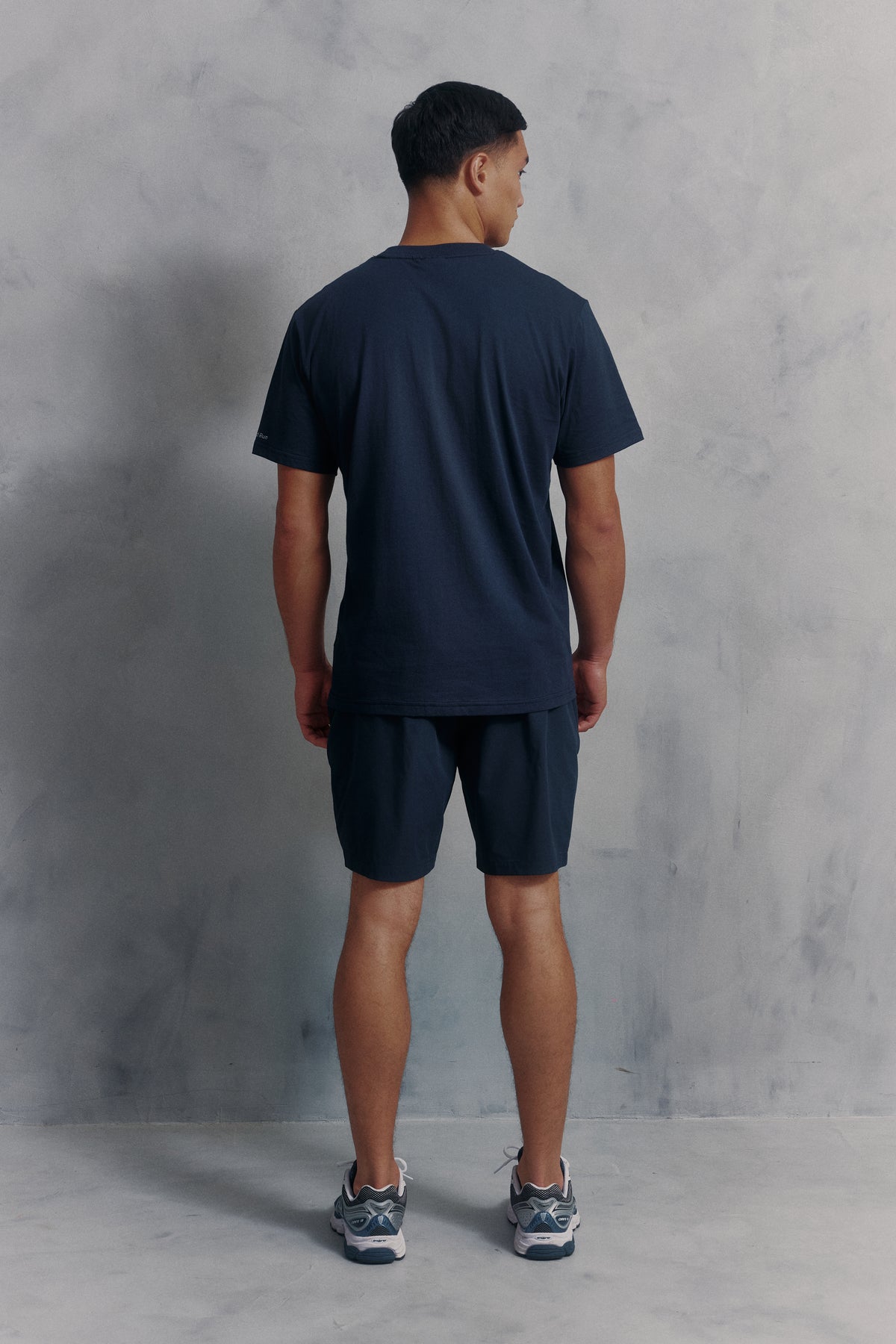 Mens Red Run Core Navy Technical Runner Tee