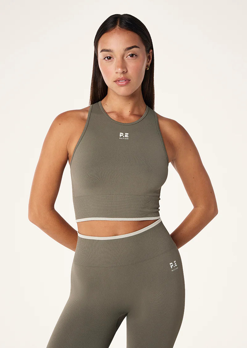 Women's P.E Nation Khaki Restore Seamless Tank — view 2