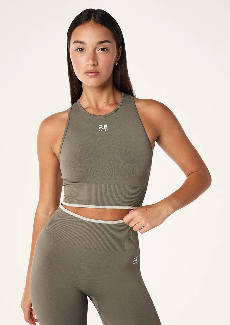 Women's P.E Nation Khaki Restore Seamless Tank — view 3