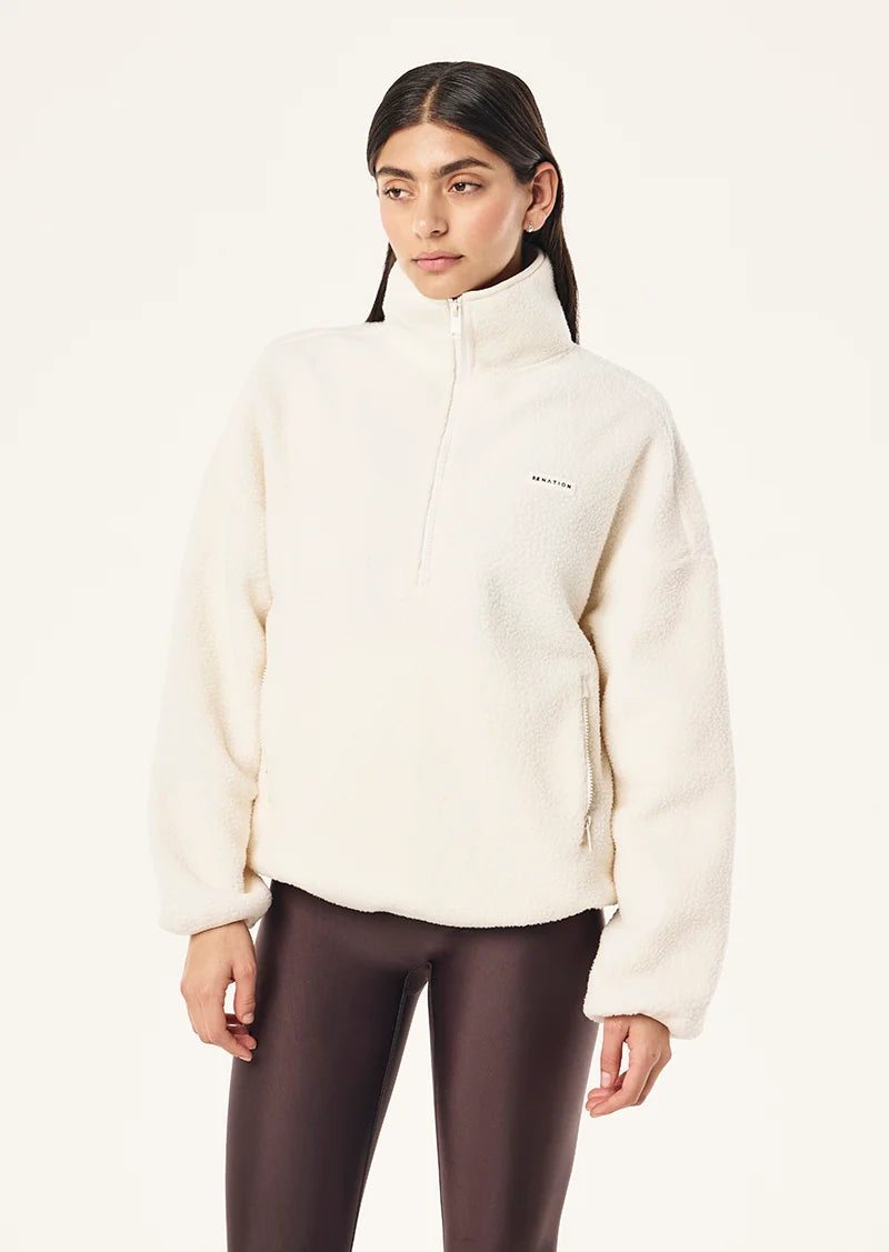 Women's P.E Nation Rotate Quarter Zip In Whisper White — view 3