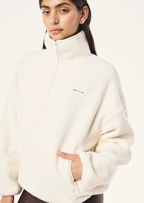 Women's P.E Nation Rotate Quarter Zip In Whisper White — view 4